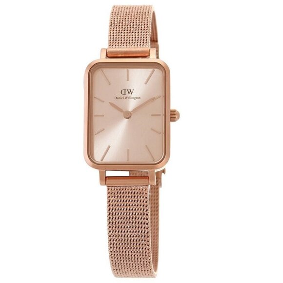 NWT Authentic Daniel Wellington Quadro Quartz Rose Gold Dial Women's Watch - Picture 1 of 3
